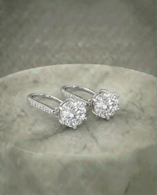 Gesimuleerde diamanten Halo-oorbellen