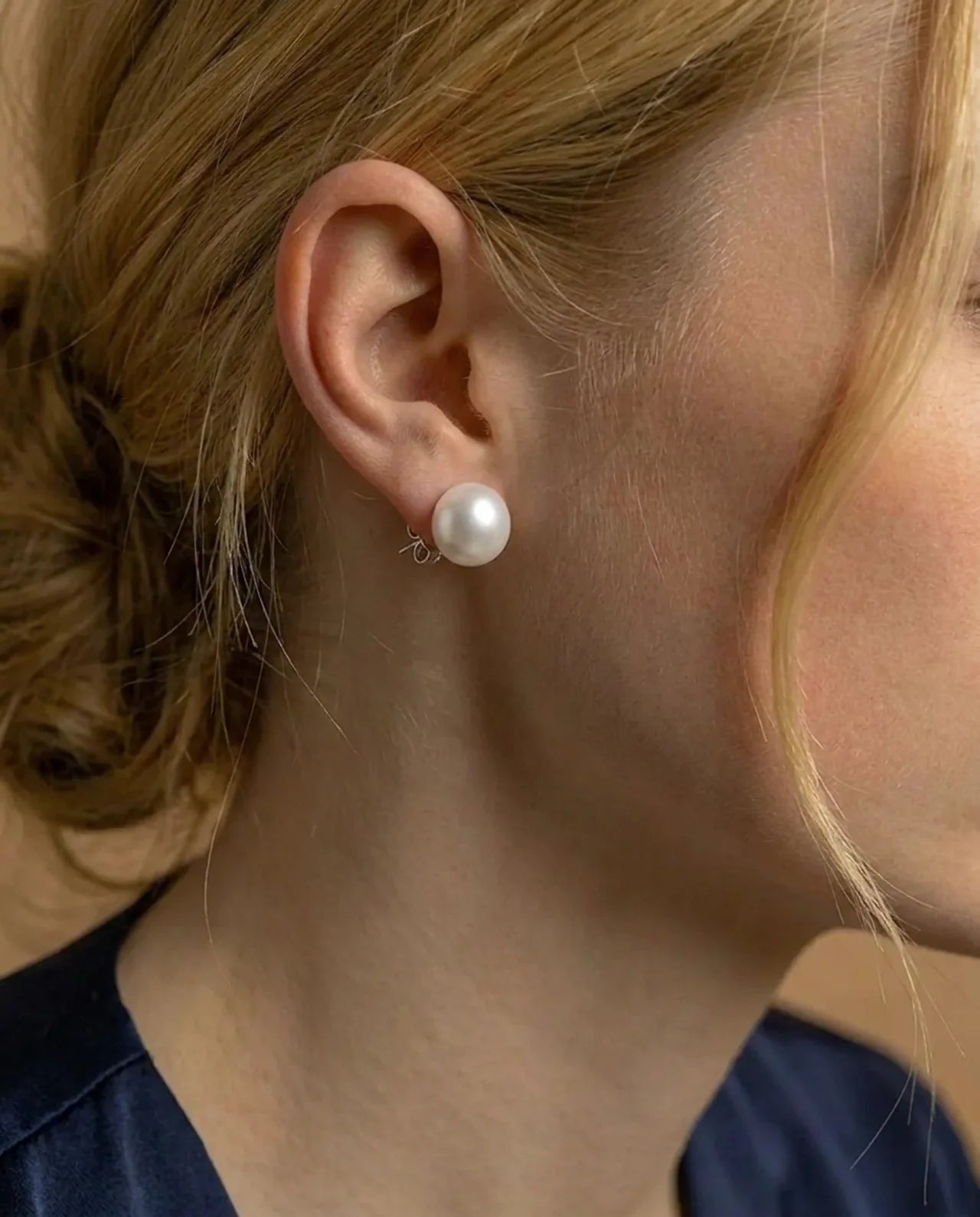Witte parel Stud Oorbellen