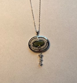 Natural Peridot Oval Necklace