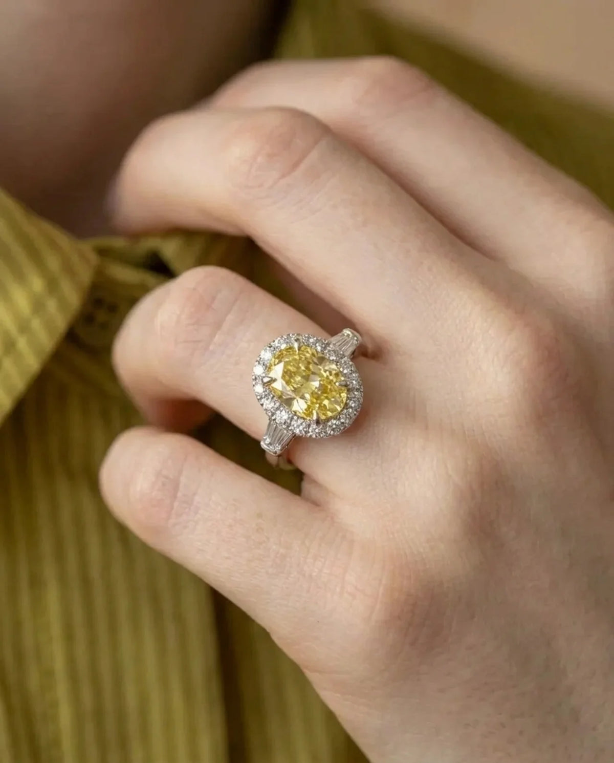 Lemon Topaz zirkonia ring in 925 zilver