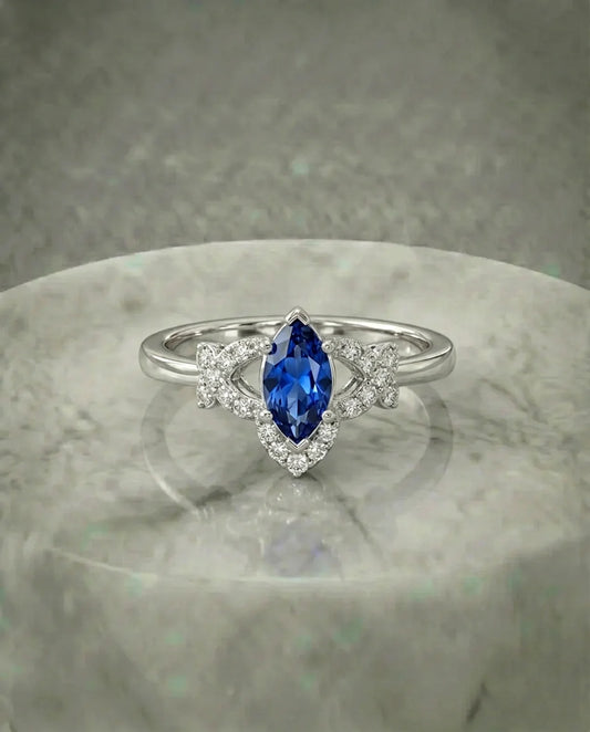 Echte saffier diamanten ring