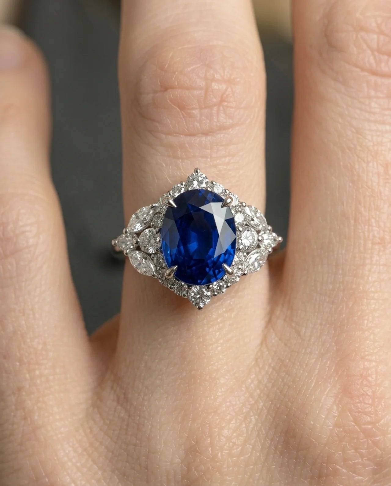 Echte saffier diamanten ring