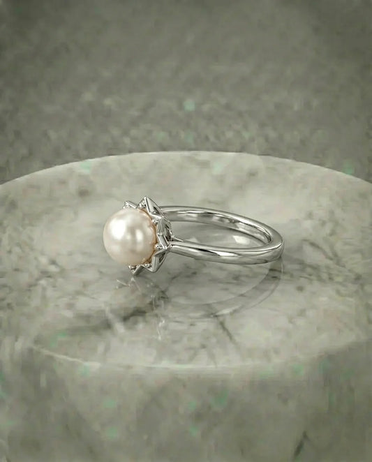 Gesimuleerde diamantring met 9 stenen 