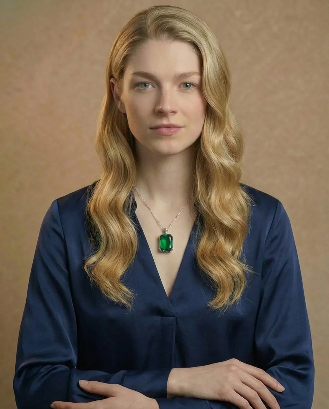 Elegante smaragdgroene ketting gemaakt 