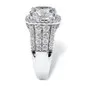 Grote vierkante diamanten ring in 925 zilver