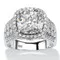 Grote vierkante diamanten ring in 925 zilver