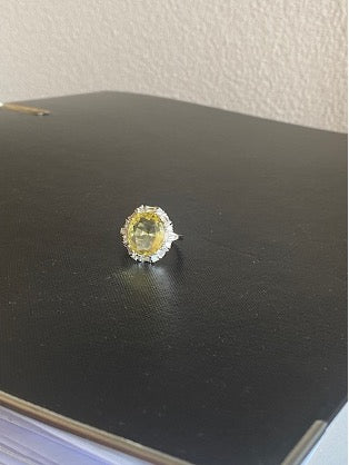 Lemon Topaz zirkonia ring in 925 zilver