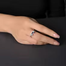 Real Topaz Simmulated Diamond Ring