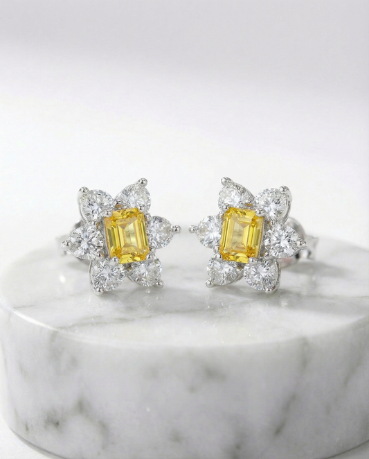 Grote echte citrien oorbellen 