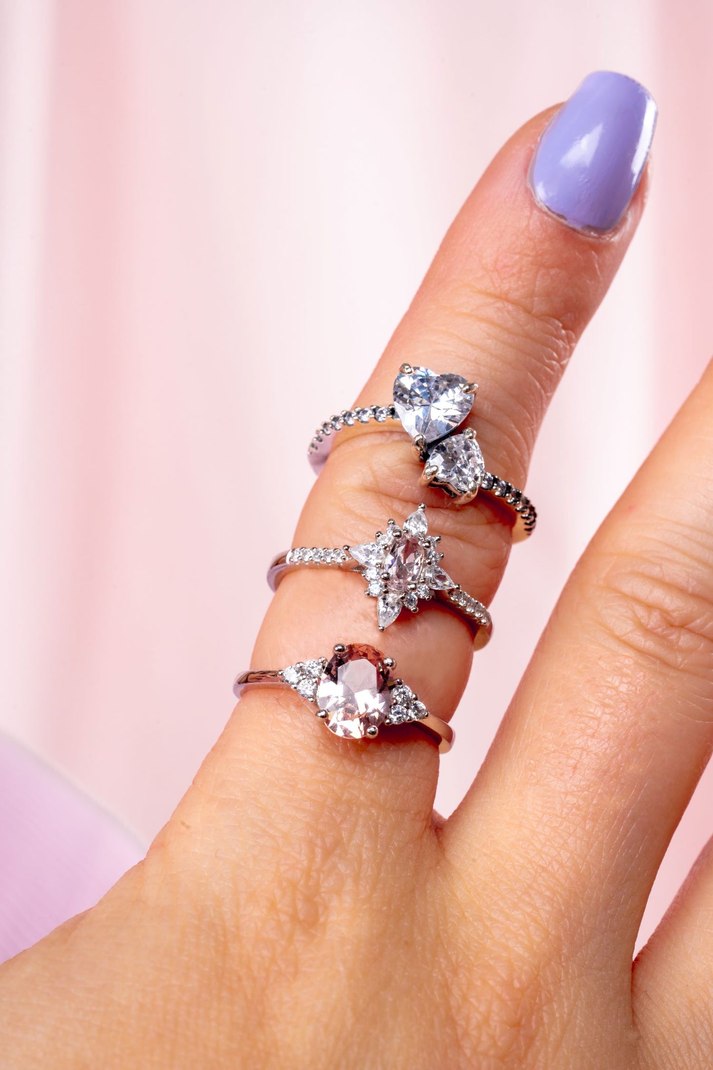 Twee hart stenen ring