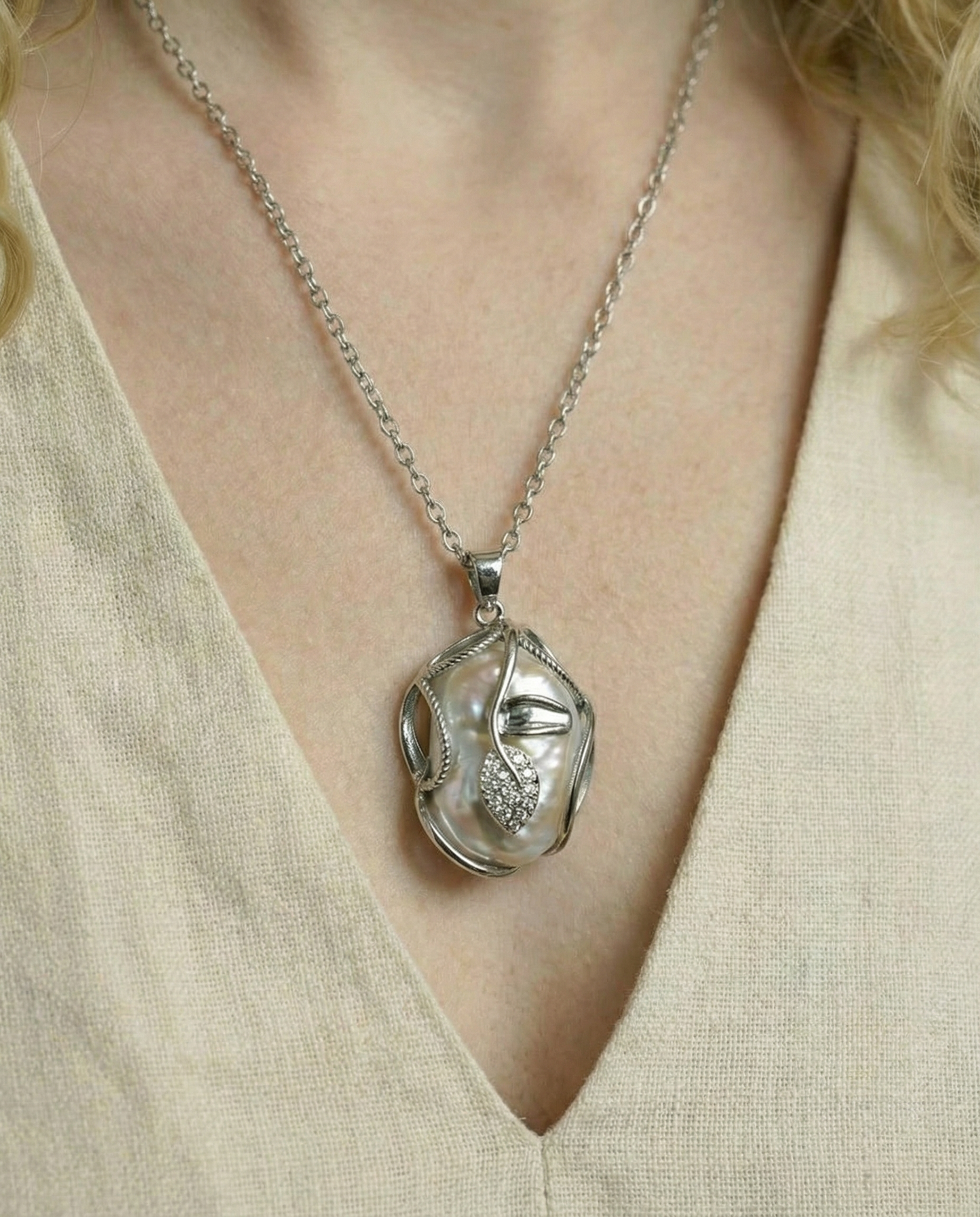 Echte parelmoer ketting