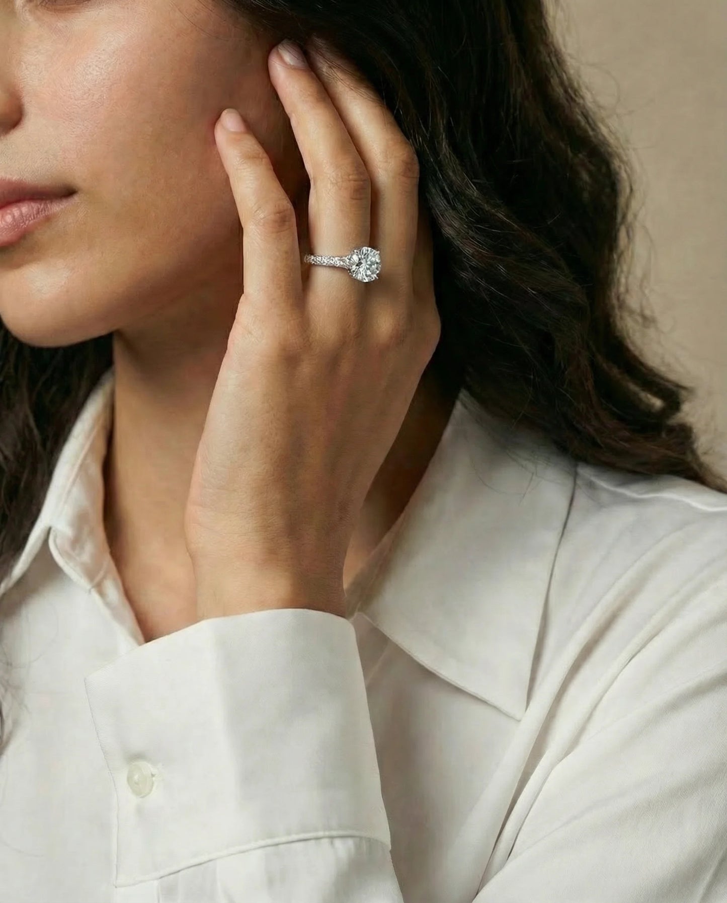 Gesimuleerde ronde diamantring