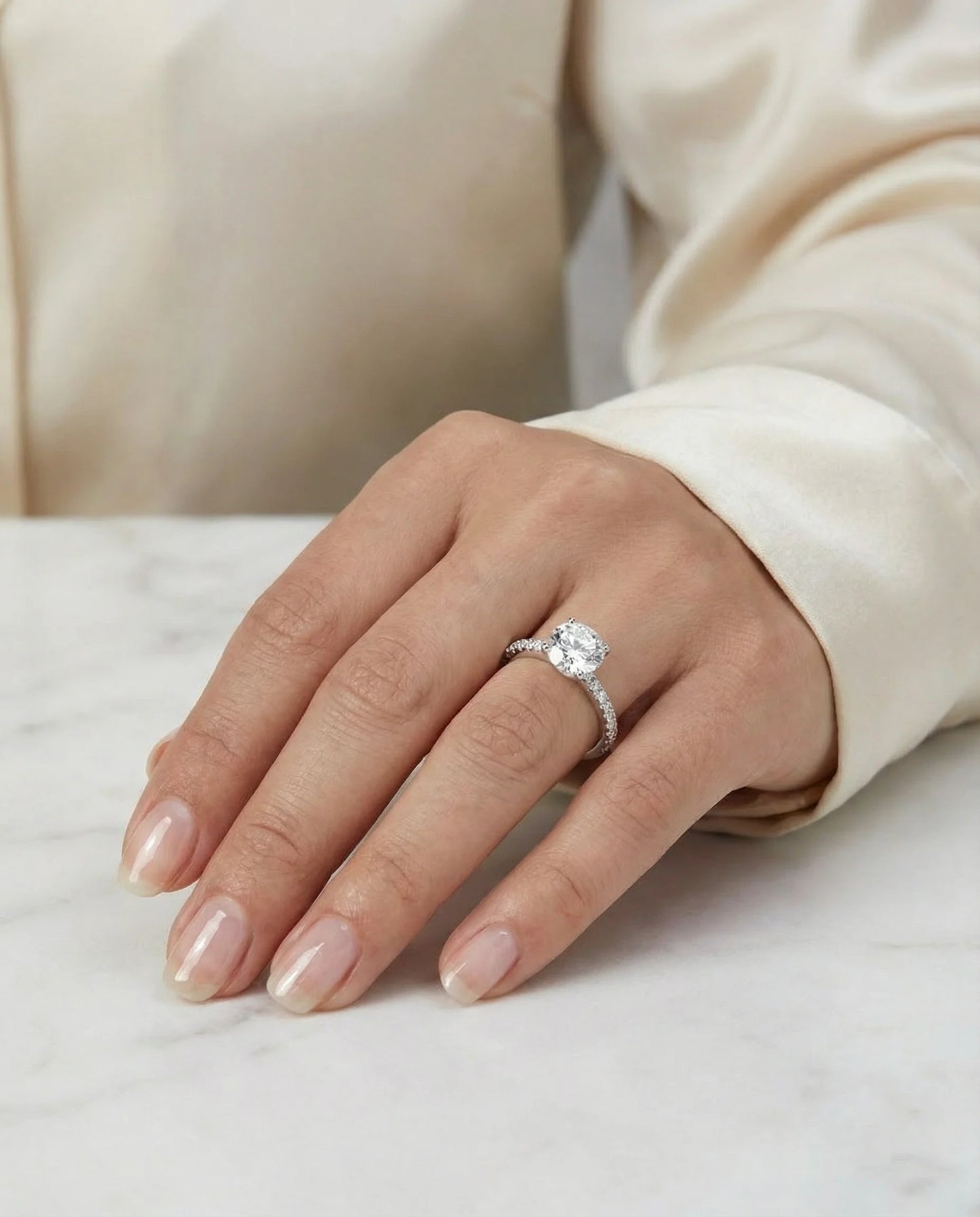 Gesimuleerde diamant grote karaat ring 