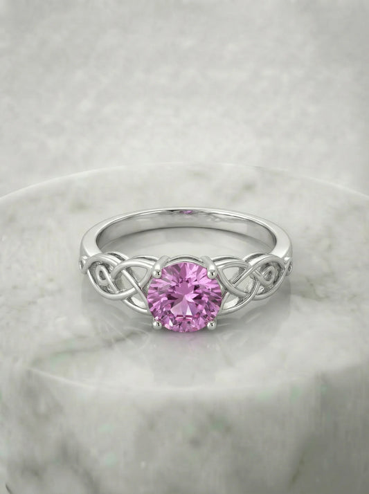 Elegante roze topaas ring