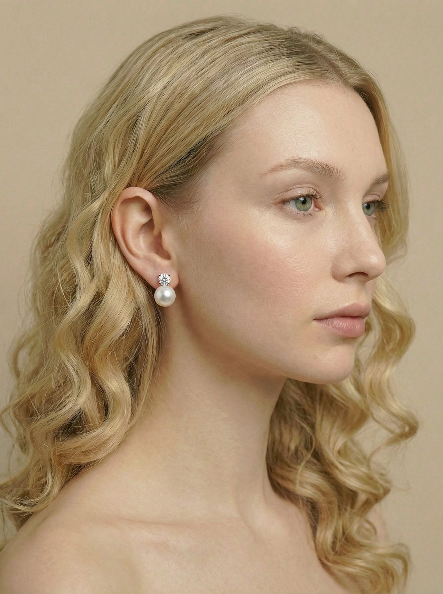 Ivoor parel diamanten oorbellen 