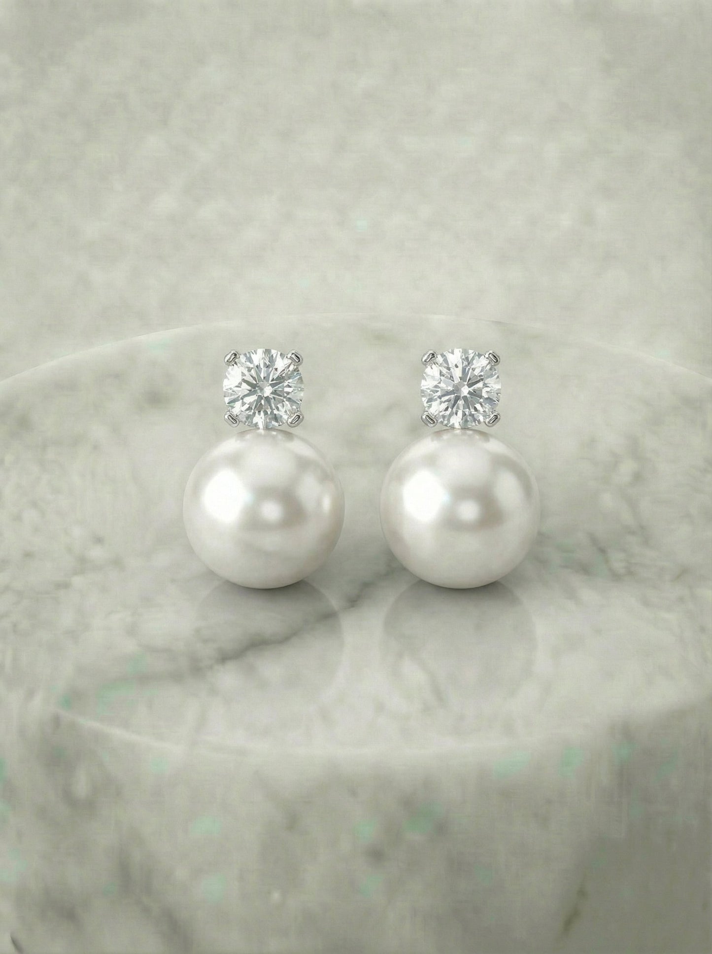 Ivoor parel diamanten oorbellen 