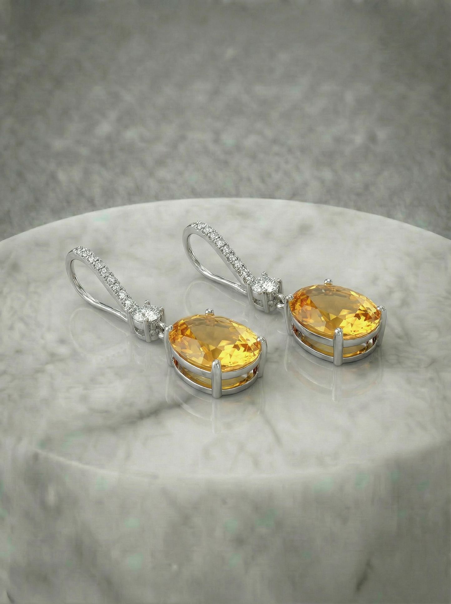 Elegante natuurlijke citrien oorbellen 