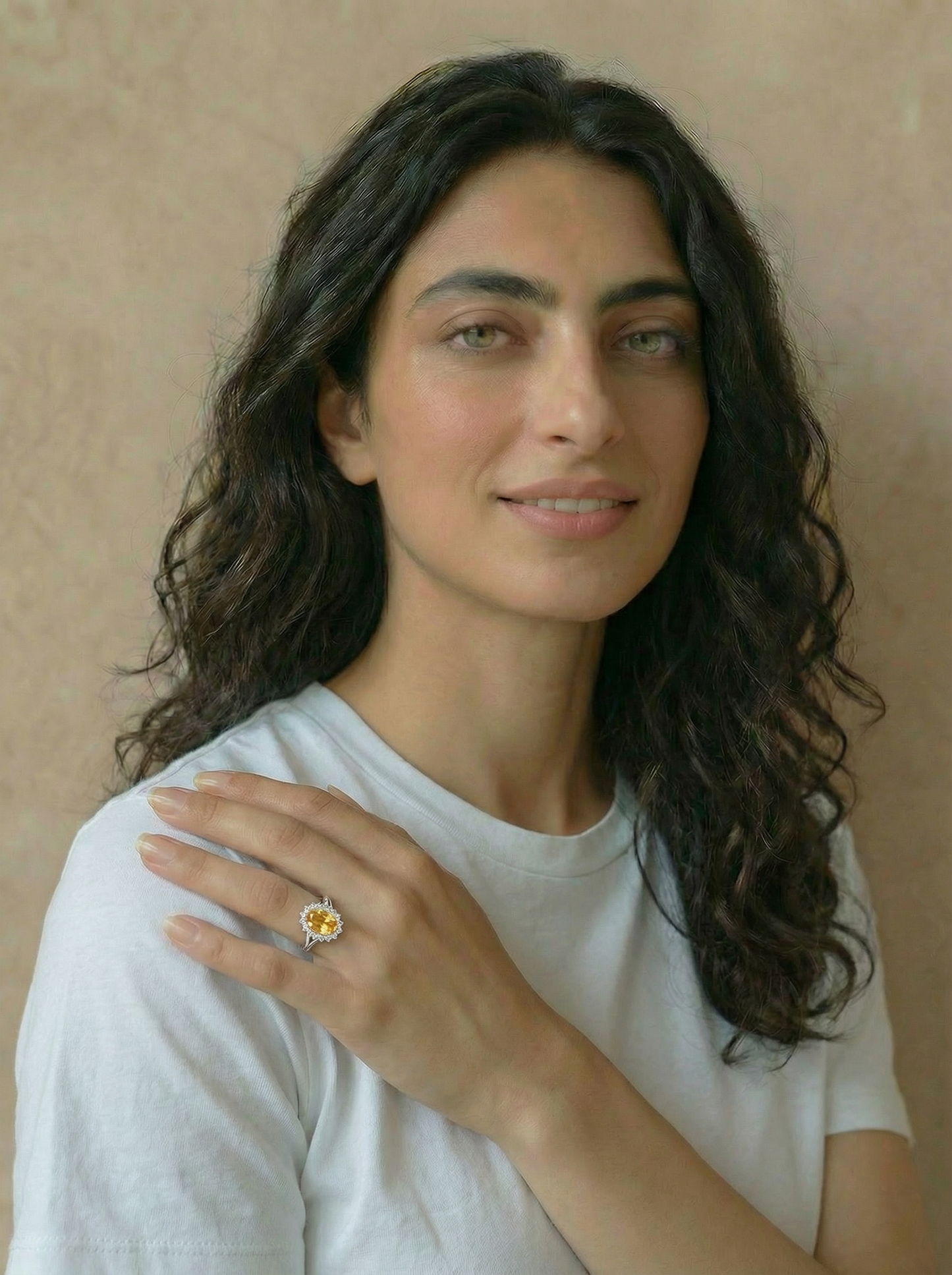 Natuurlijke Citrien stenen ring