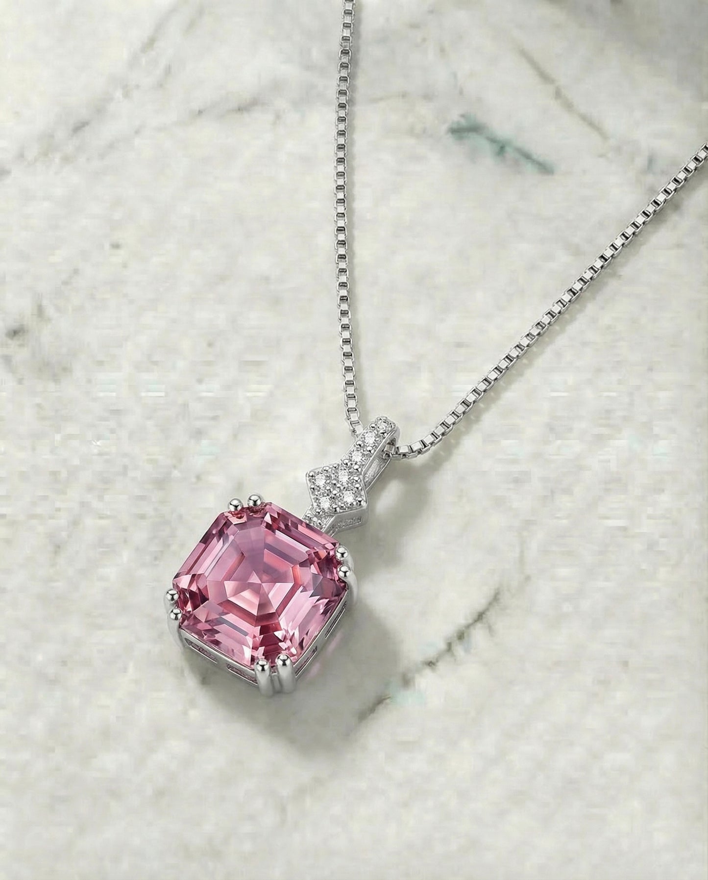 Roze echte Morganite stenen ketting