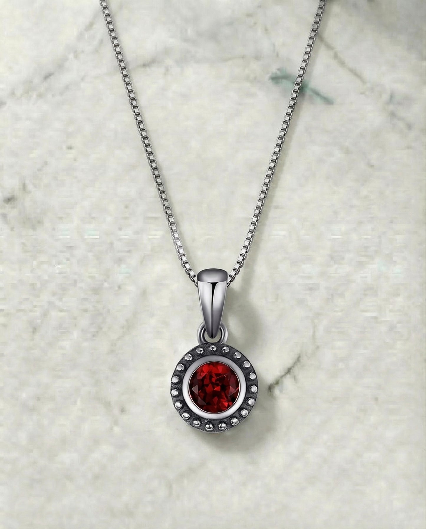 Natuurlijke granaat ronde ketting