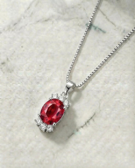 Natuurlijke ovale granaat ketting