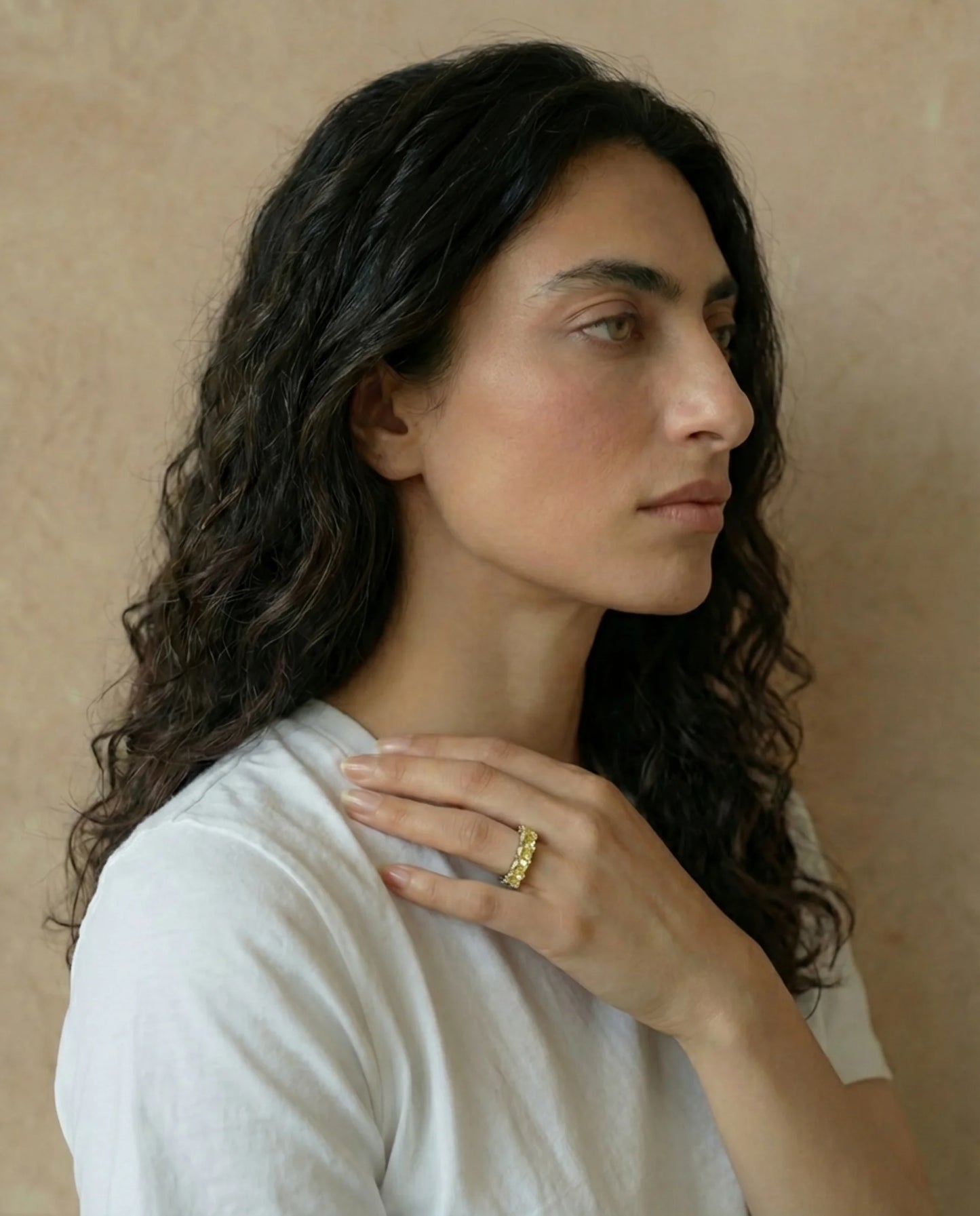 Natuurlijke citrien ring met 7 stenen