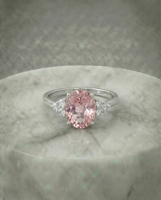 Roze gemaakt Morganite ring