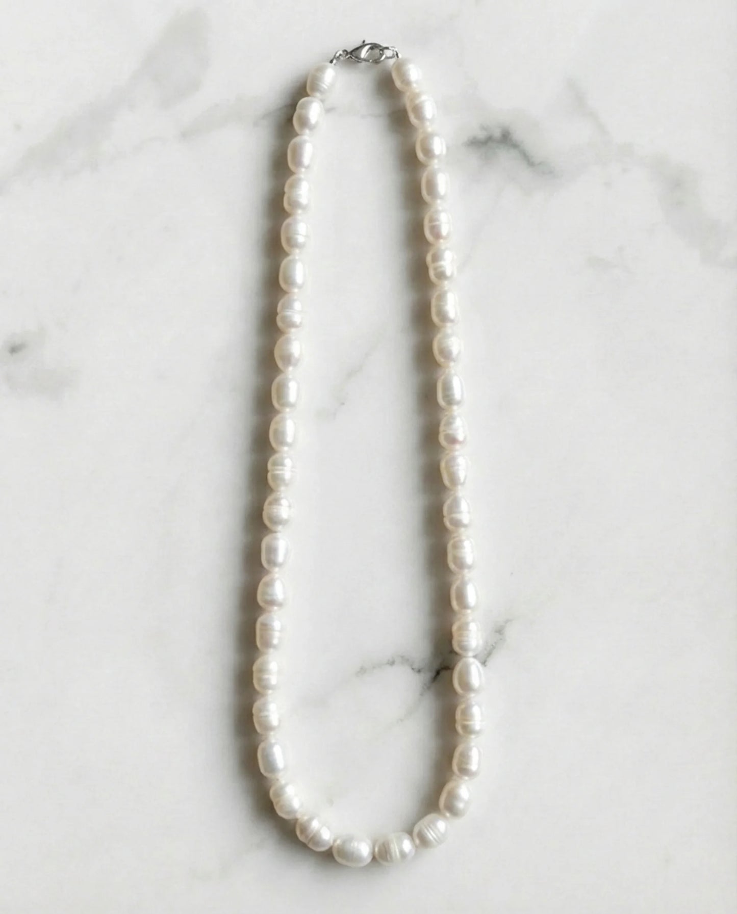 Echte ivoorwitte parelketting met hanger 