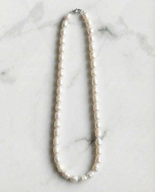 Echte ivoorwitte parelketting met hanger 