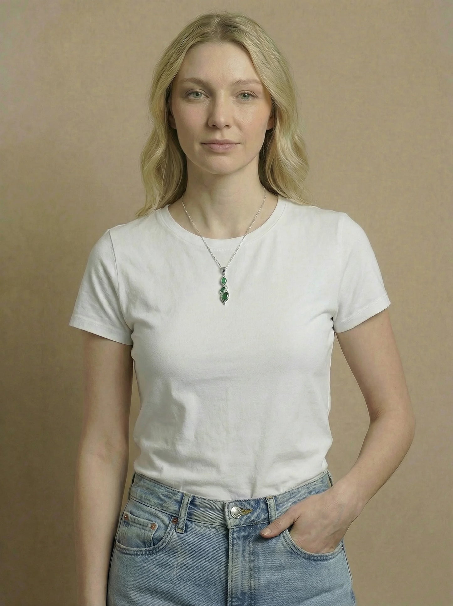 gemaakt Emerald Trilogie Ketting 