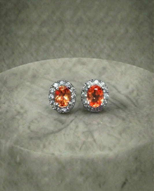 Natuurlijke oranje granaat oorbellen 