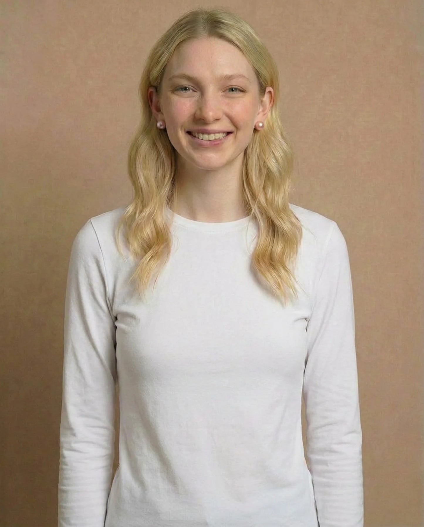 Perzik parel oorbellen 