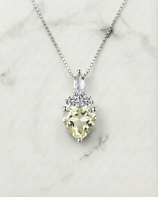 Echte citroentopaas diamanten halsketting