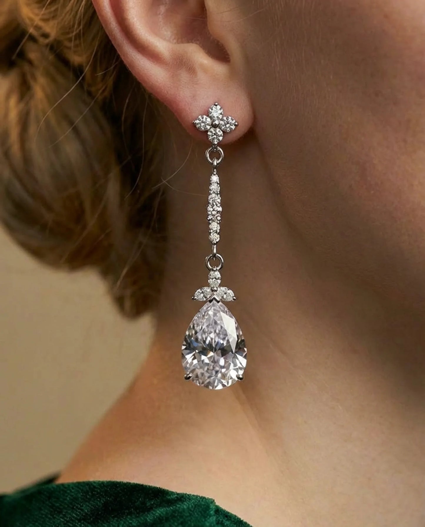 Elegante oorbellen met imitatiediamanten 