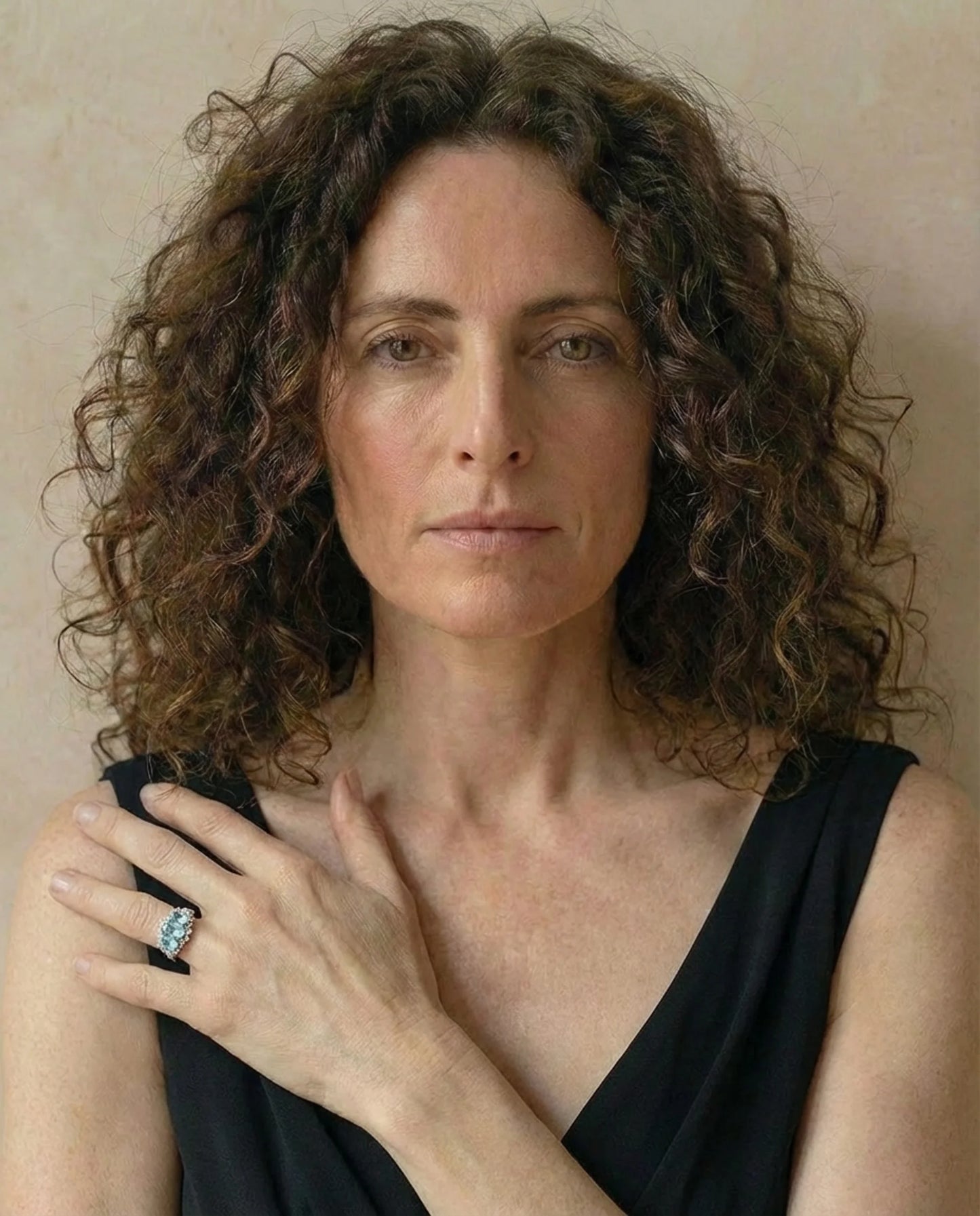 Echte Topaas drie stenen diamanten ring