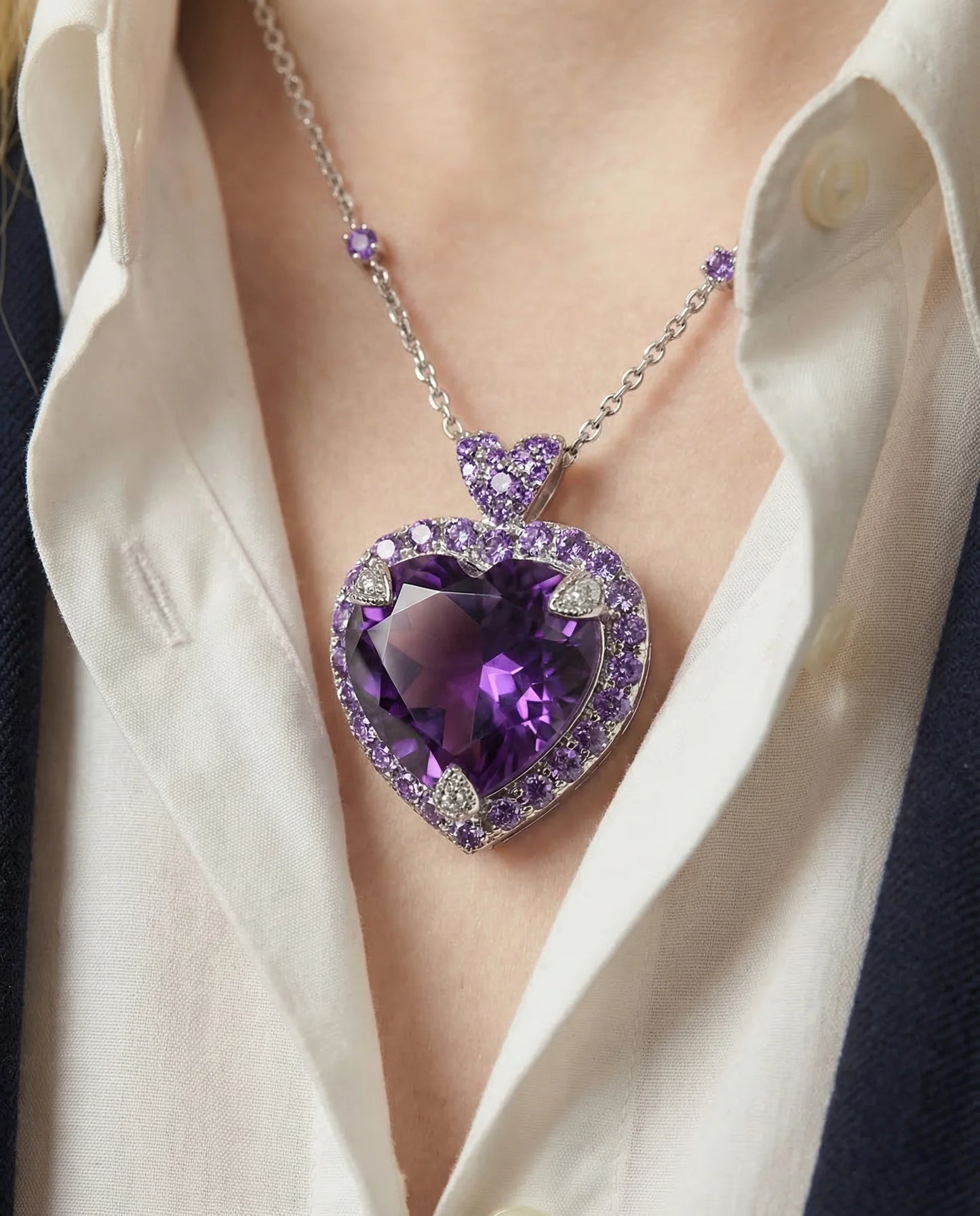 Echte Amethist hart ketting