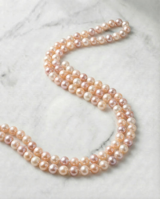 Veelkleurige grote parelketting