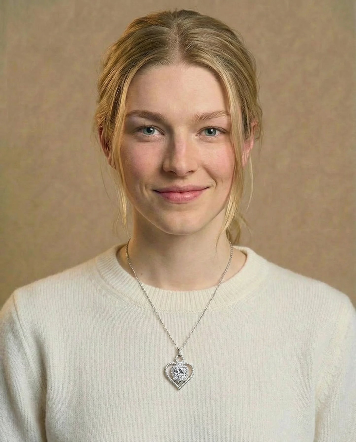 Gesimuleerde diamanten groot hart ketting