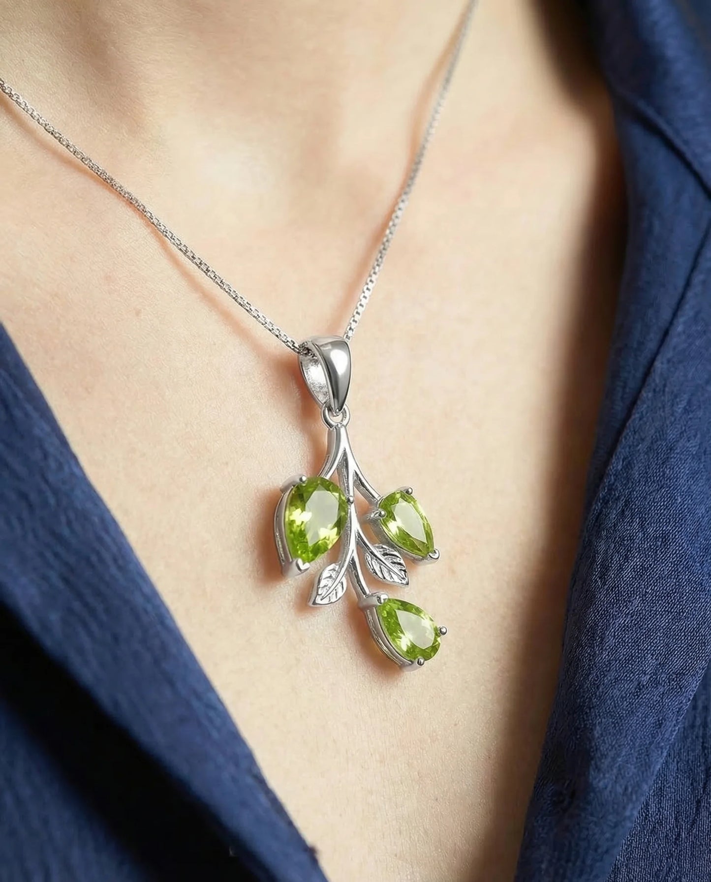 Echte Peridot stenen hanger 