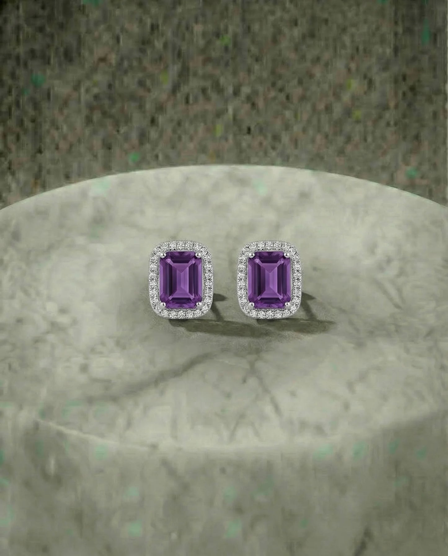 Echte Amethist elegante oorbellen