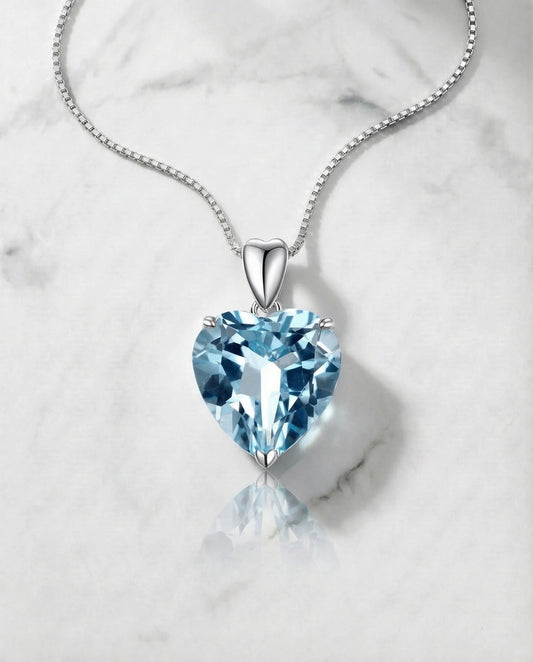 Hartvormige ketting van natuurlijke Topaas