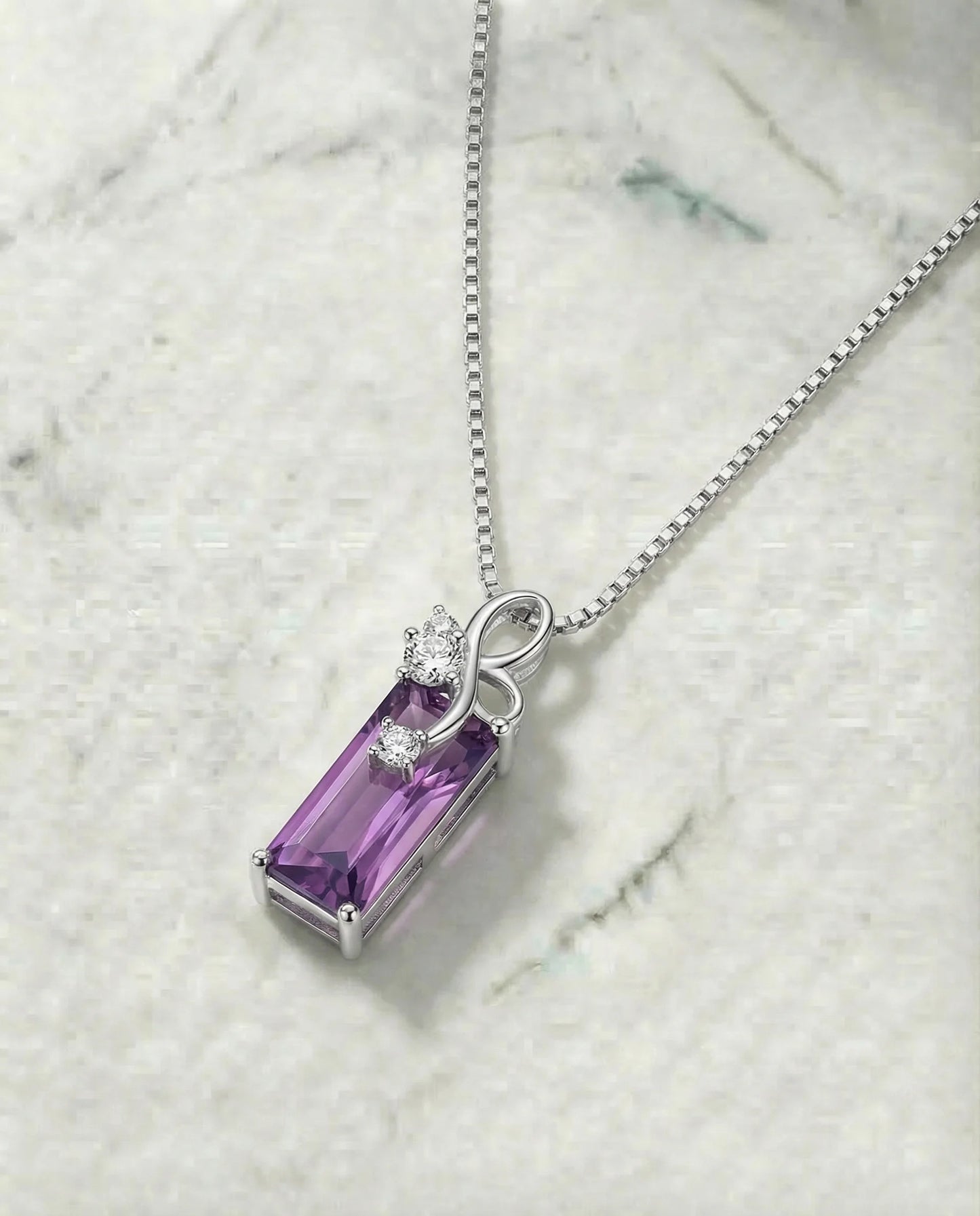 Echte Amethist diamanten halsketting 