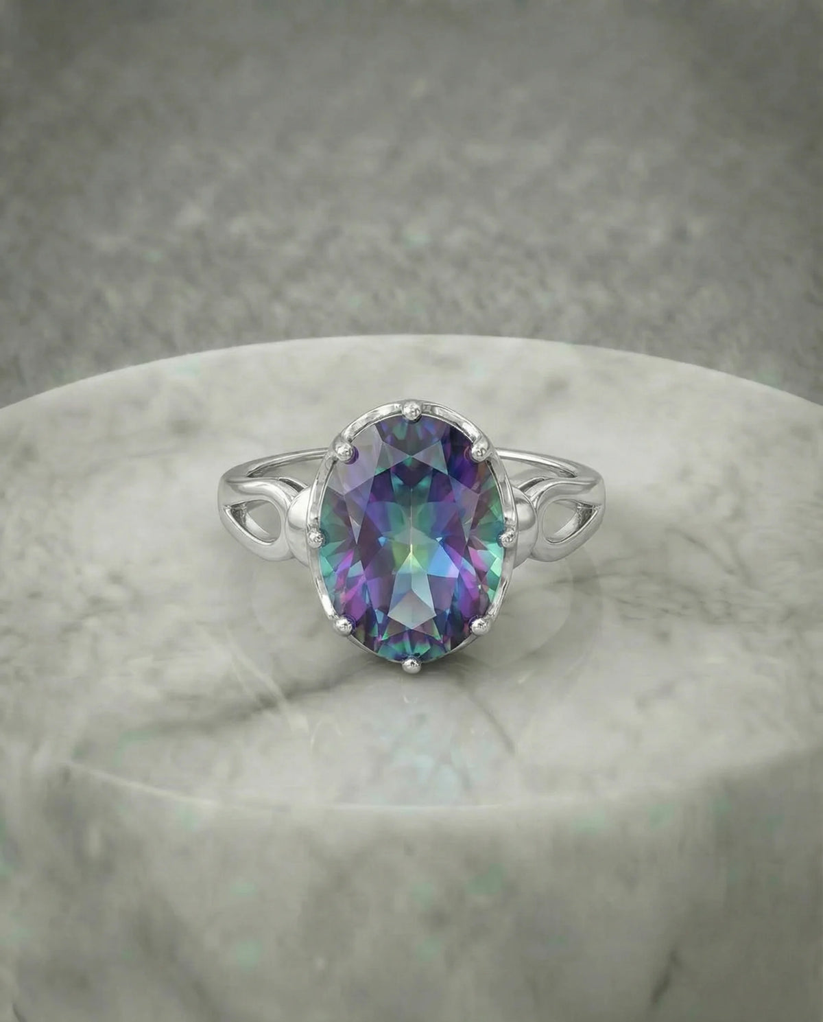 Natuurlijke kwarts blauwe ring 