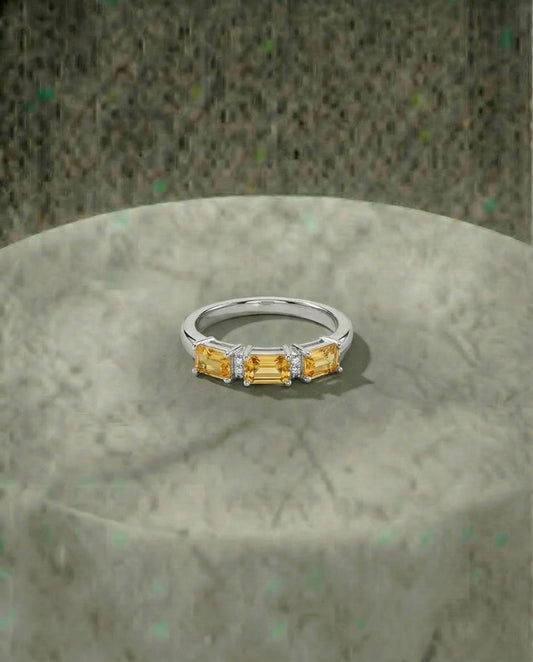 Echte citrienboom stenen ring