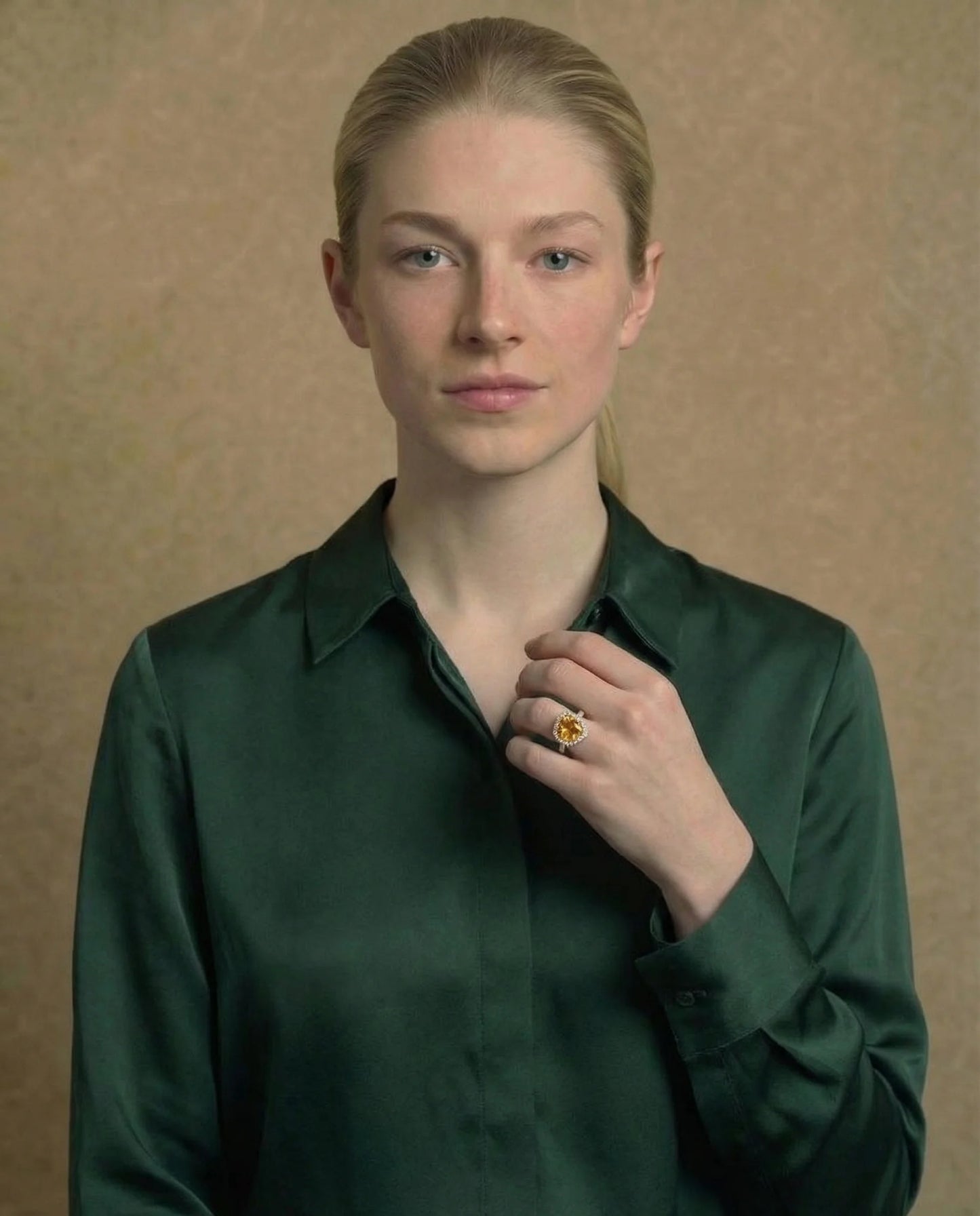 Echte hartvormige citrien ring