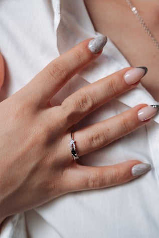 Echte saffier diamanten ring