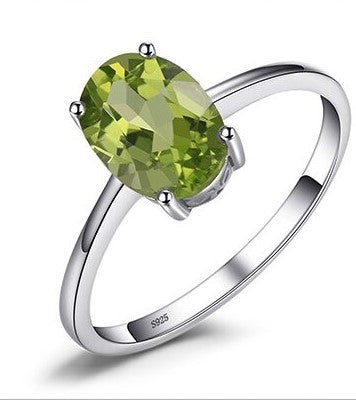 Echte Peridoot Solitaire Ring