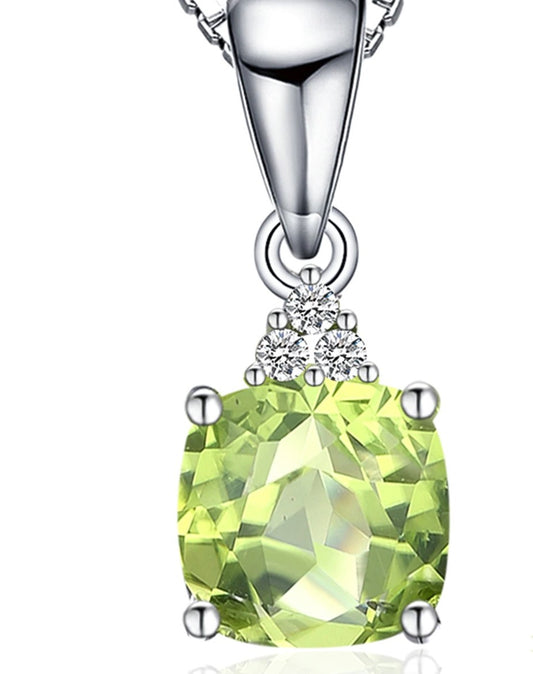 Echte Peridot-hanger met gesimuleerde diamanten 