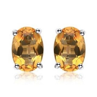 Natuurlijke Citrien Stud Oorbellen