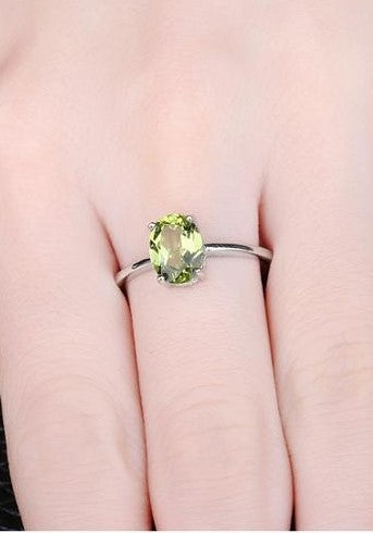 Echte Peridoot Solitaire Ring